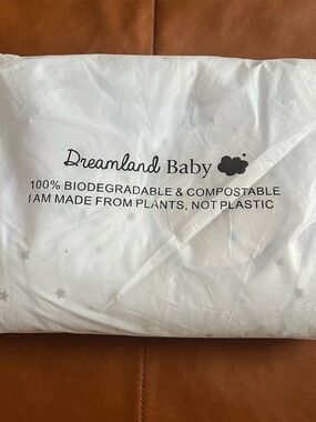 Dreamland baby white gray star weighted sleeveless sleepsack sz 6-12 months nwt